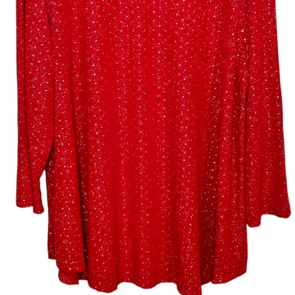 Ruby Rd. Red And Gold Sparkly Tunic Xl Euc - image 3